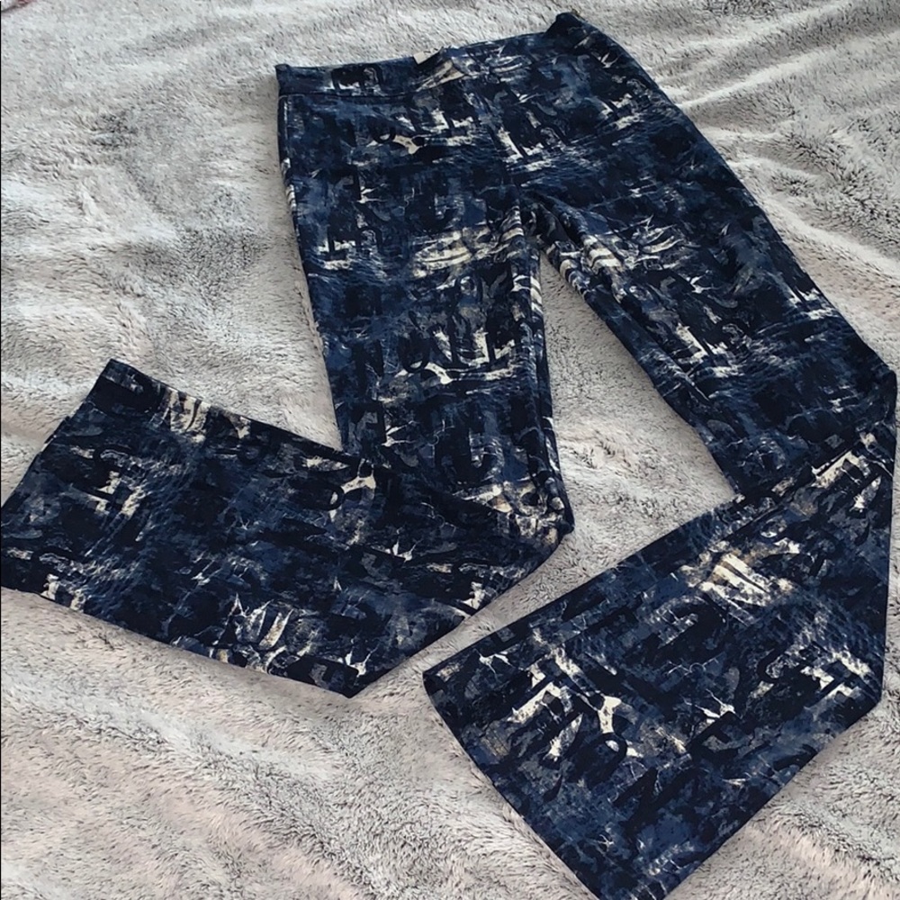 Fun stretchy side zip pants with flare